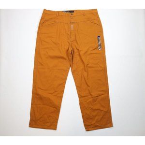 NOS Vintage 90s Marithe Francois Girbaud Mens 44x32 Baggy Loose Fit Jeans Orange
